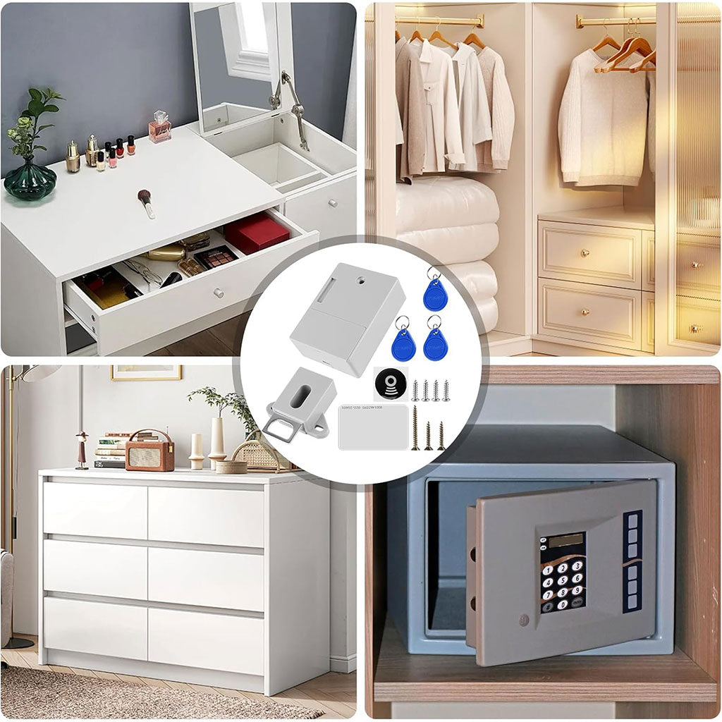 Serrure électronique d’armoire avec carte de déverrouillage – قفل درج ذكي مع بطاقة فتح