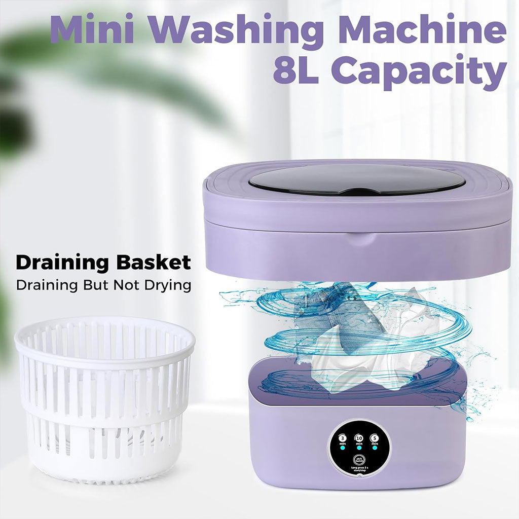 Mini Machine à Laver Pliable et Portable 3 Modes avec Fonction Déshydratation – غسالة ملابس محمولة