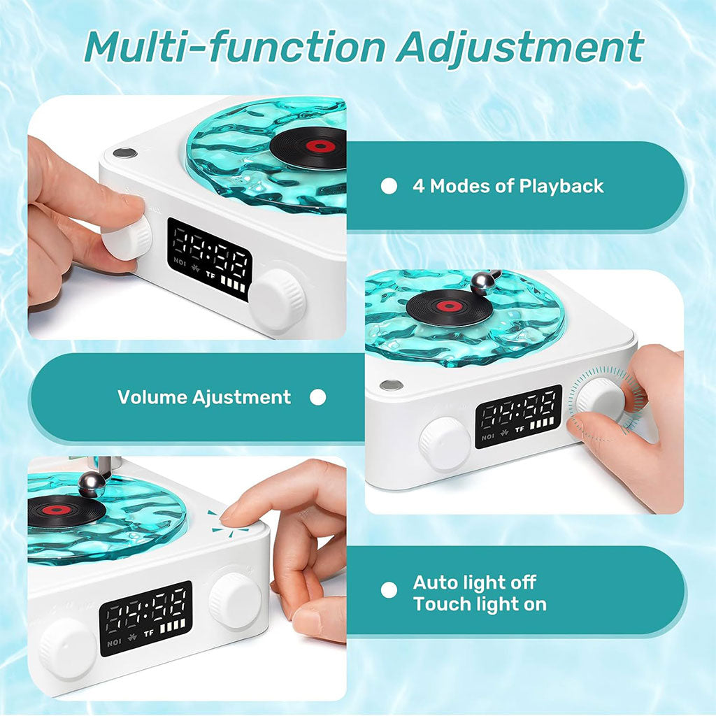 Lecteur Vinyle Sans Fil Bluetooth avec Effet Lumineux RVB – مكبر صوت بلوتوث