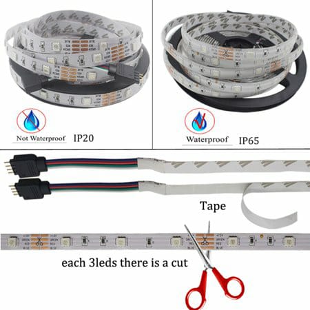 5M Bandes LED RGB 12V pour éclairage intérieur et extérieur