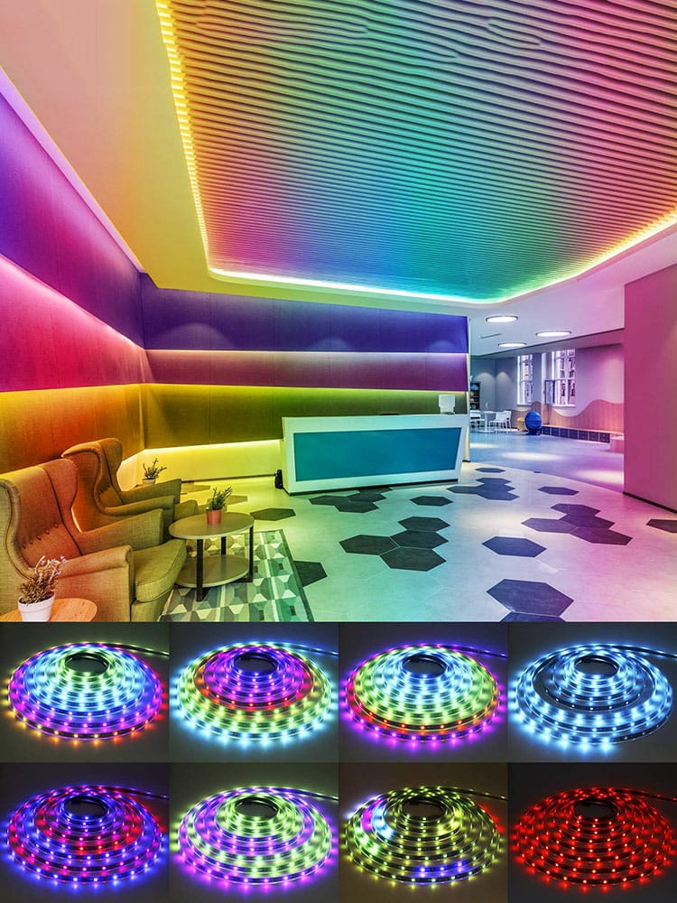 5M Bandes LED RGB 12V pour éclairage intérieur et extérieur