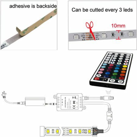 5M Bandes LED RGB 12V pour éclairage intérieur et extérieur