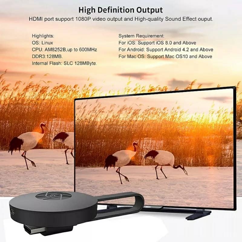 chromecast 4K WiFi Wireless Display Dongle TV Stick TV Stick Media Video Streamer HD