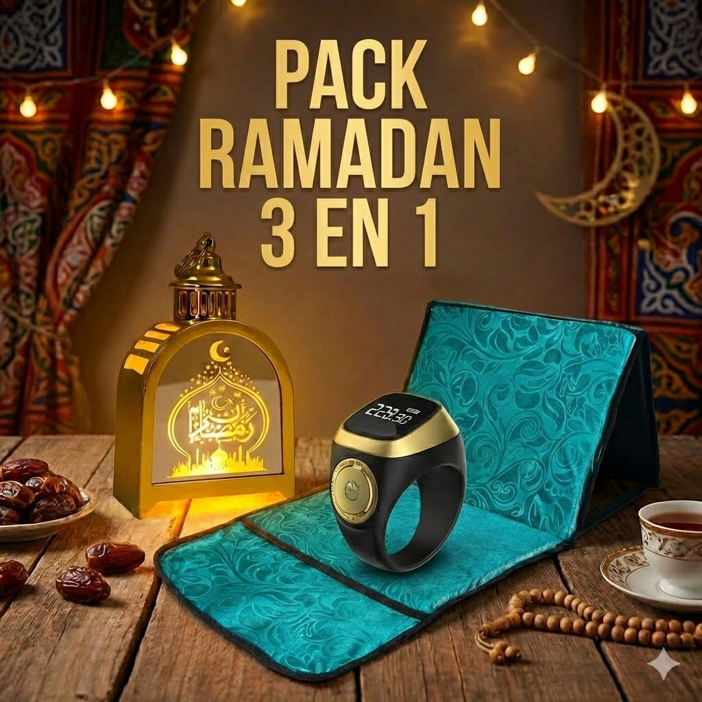 طقم العبادة ZIKR RING + TAPIS SULTAN + FANOUS GOLD