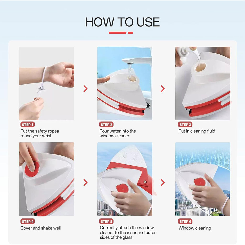 Nettoyeur Magnétique avec Injection de Liquide 3-8 mm – أداة مغناطيسية لتنظيف الزجاج الخارجي