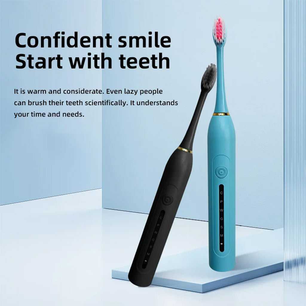 Brosse à Dents Électrique 4 Têtes Incluses Rechargeable et Étanche IPX7 – فرشاة أسنان كهربائية بأربعة رؤوس