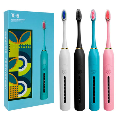 Brosse à Dents Électrique 4 Têtes Incluses Rechargeable et Étanche IPX7 – فرشاة أسنان كهربائية بأربعة رؤوس