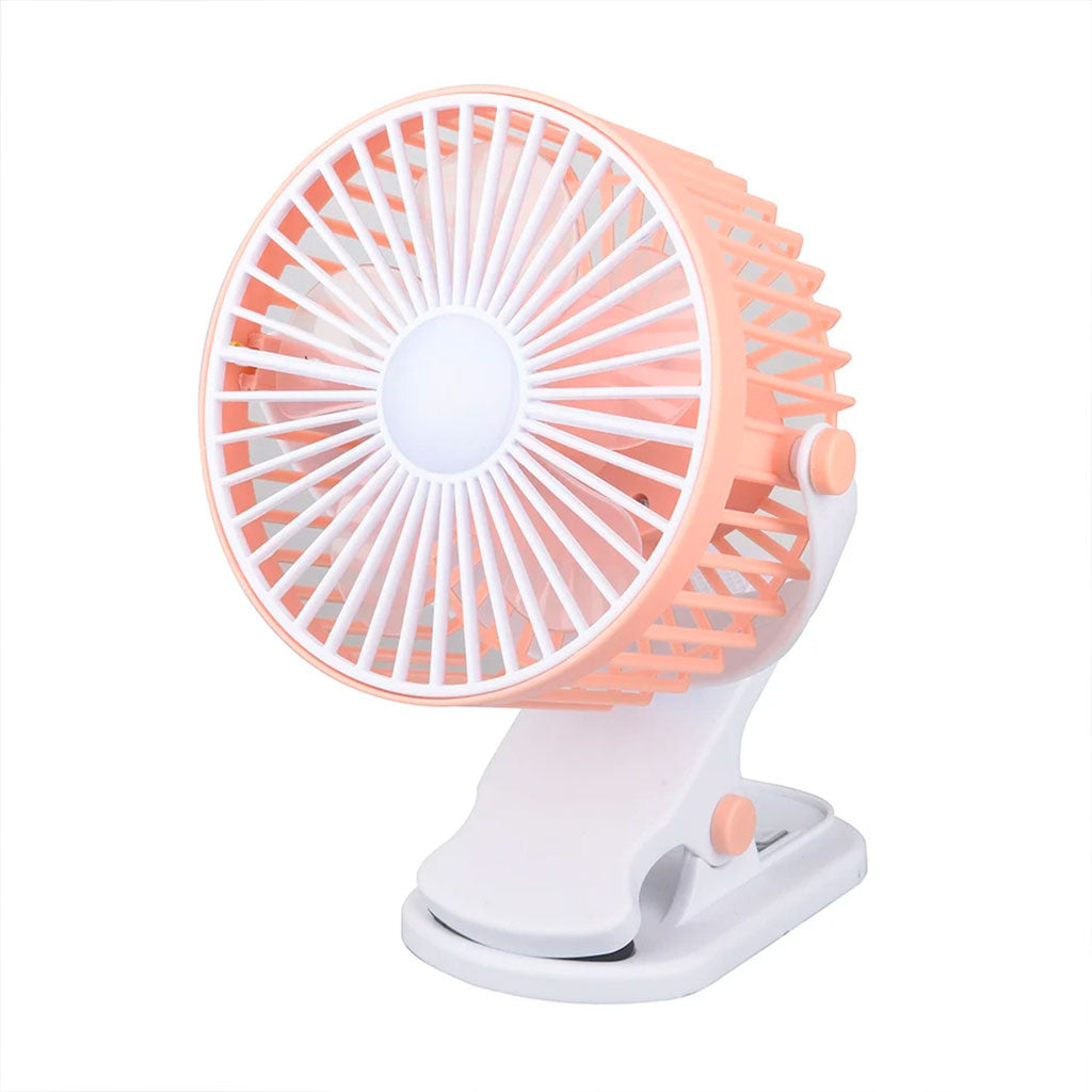 Ventilateur de bureau portable à pince réglable à 360°, rechargeable via USB