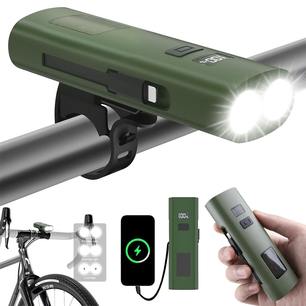 Éclairage de Vélo avant à LED et Power Bank 3000mAH – مصباح وبنك طاقة للدراجات الهوائية