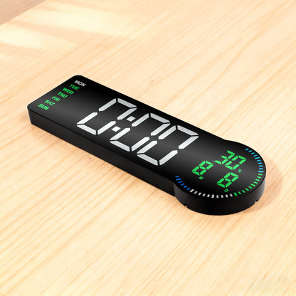 Horloge Murale Numérique LED RGB avec Télécommande et Calendrier 6688 - ساعة حائط رقمية ذكية إضاءة مع منبه ودرجة حرارة