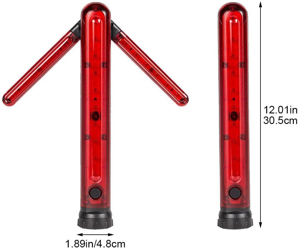Bâton de Signalisation Routière LED Étanche et Réglable avec Base Magnétique - عصا الإشارة الضوئية لتنظيم المرور والسلامة الطرقية