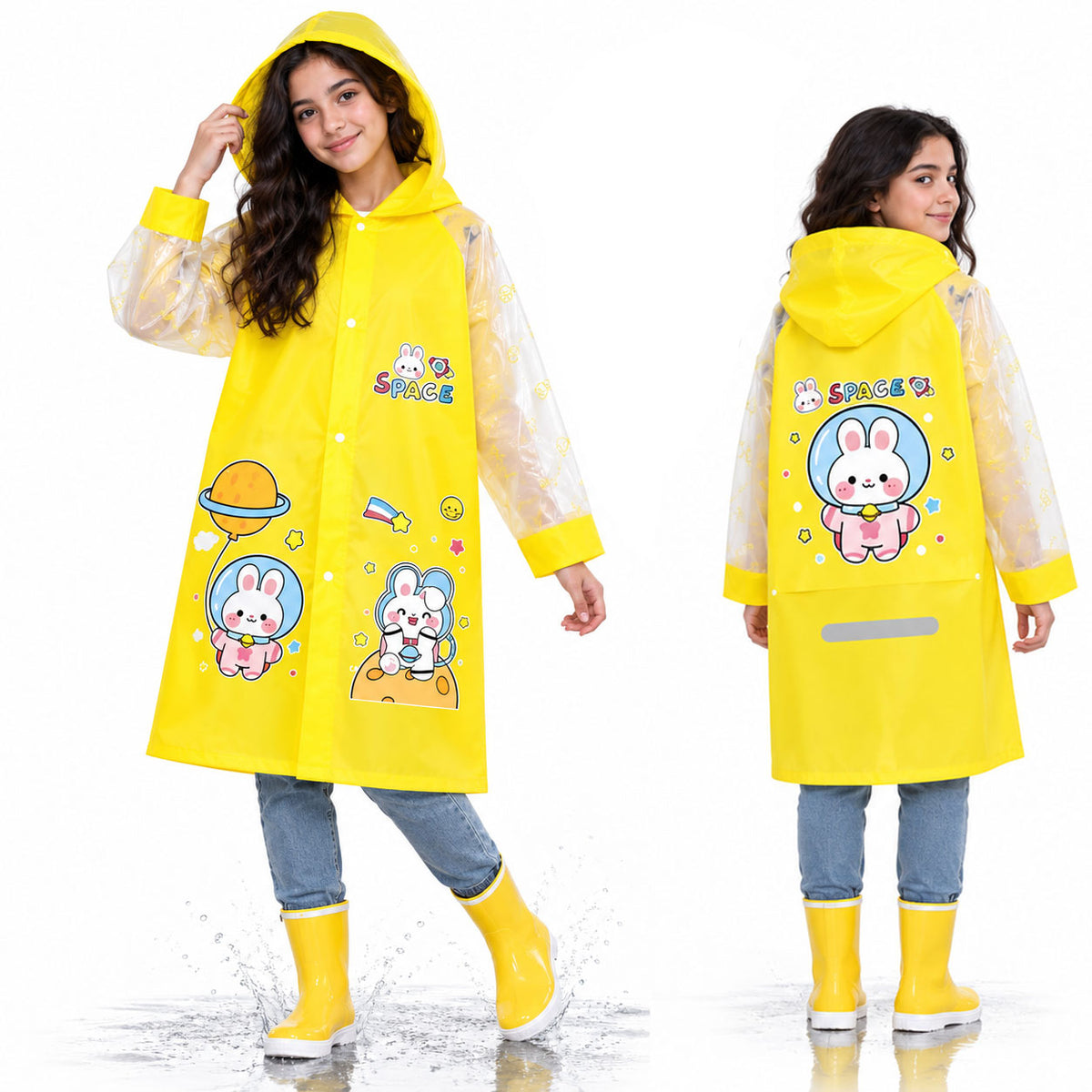 Cape Poncho Pluie Enfant Impermeable Anti Pluie - Jaune ( 9-16 ans )