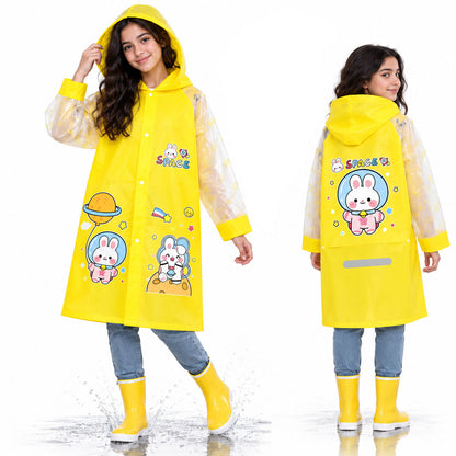 Cape Poncho Pluie Enfant Impermeable Anti Pluie - Jaune ( 9-16 ans )