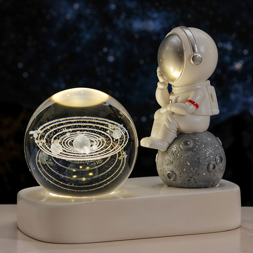 Veilleuse 3D en Forme de Boule de Cristal pour Astronaute