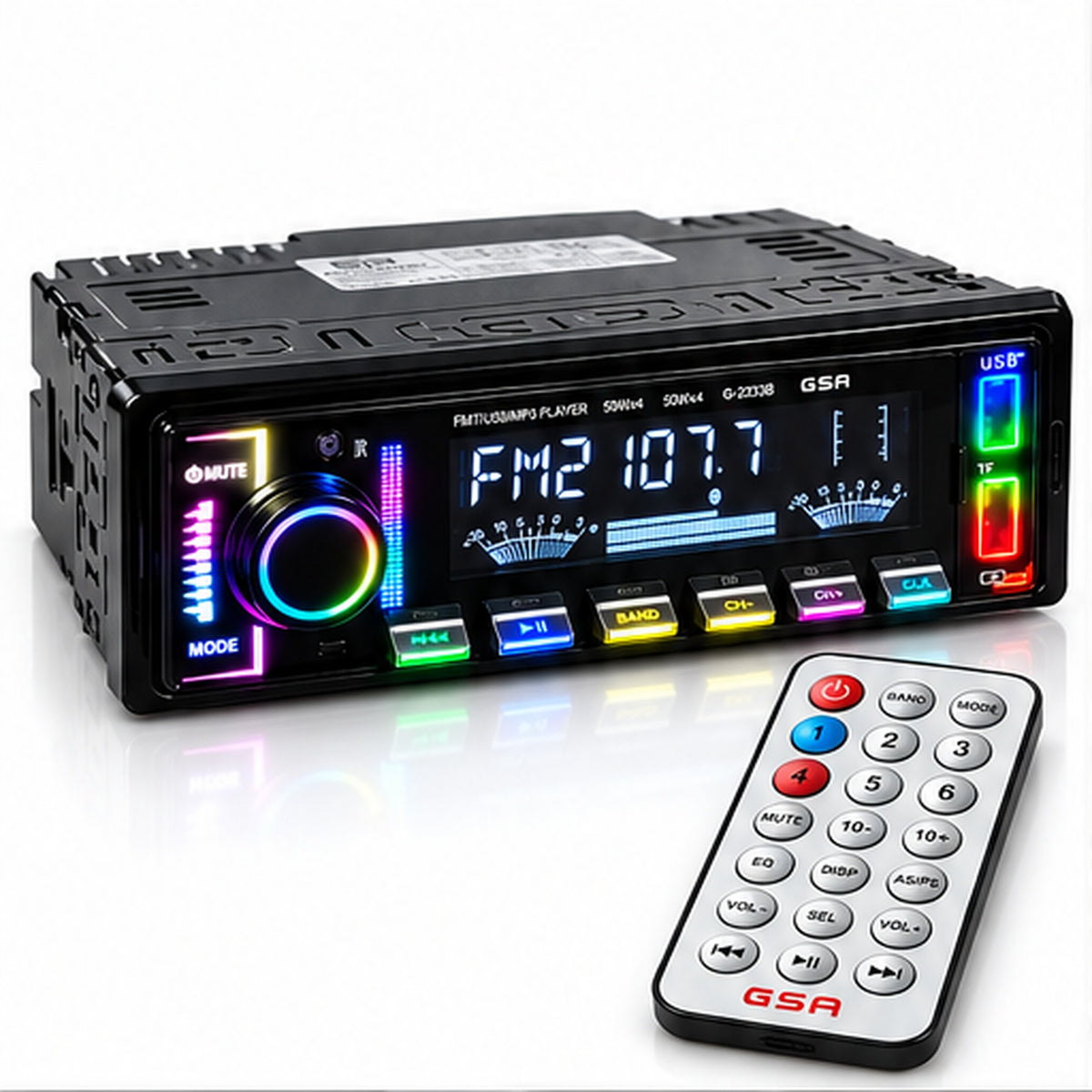 Autoradio MP3 Bluetooth avec Éclairage RGB USB et Télécommande G-2233B - راديو سيارة بلوتوث بإضاءة وجهاز تحكم عن بعد