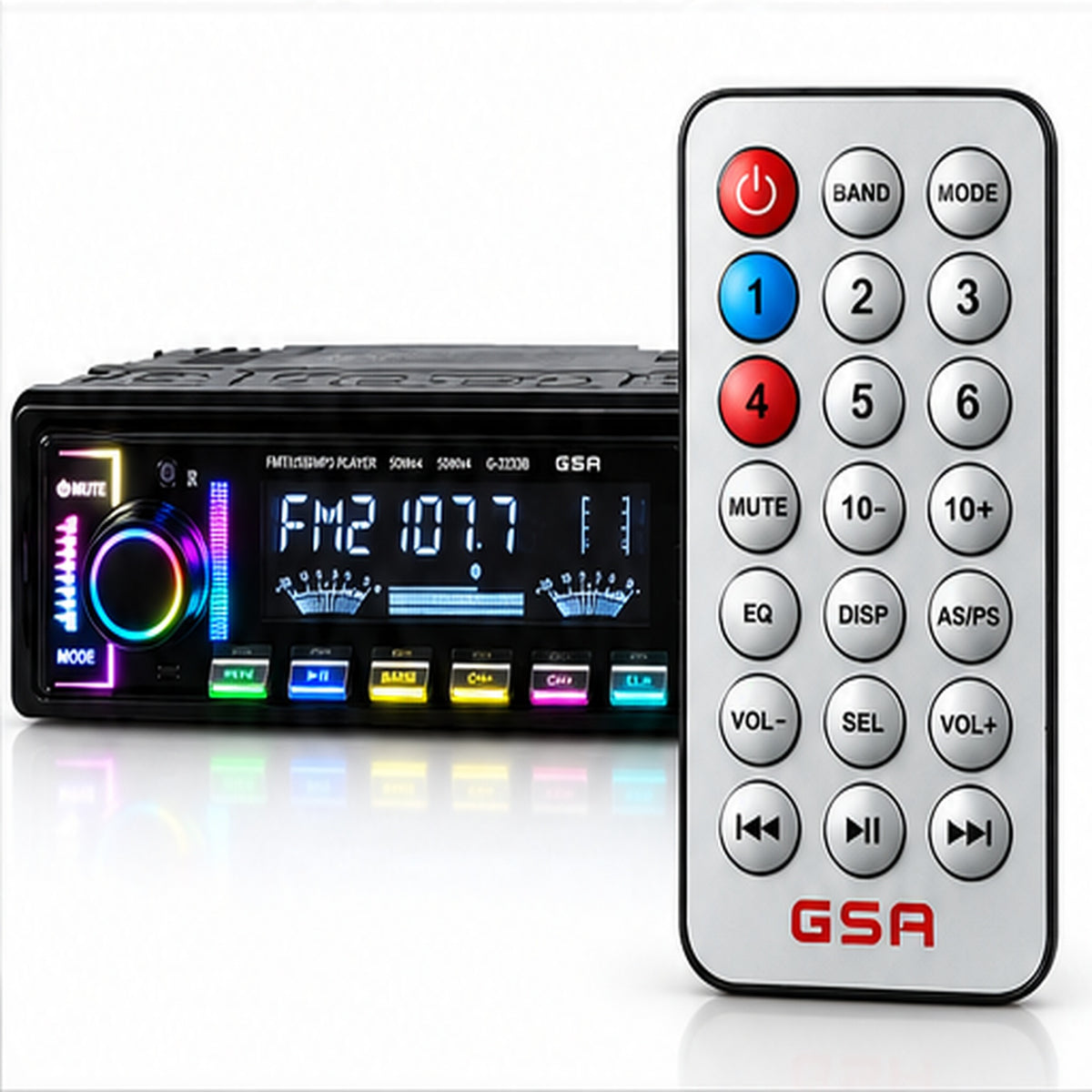 Autoradio MP3 Bluetooth avec Éclairage RGB USB et Télécommande G-2233B - راديو سيارة بلوتوث بإضاءة وجهاز تحكم عن بعد