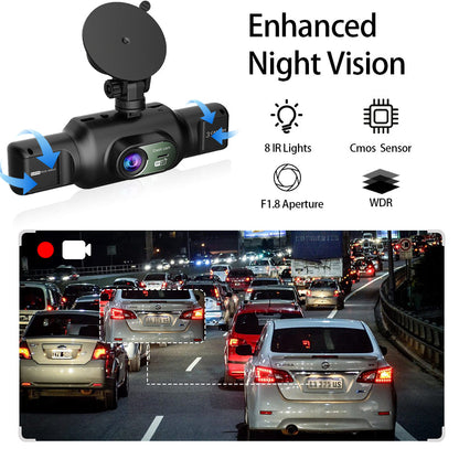 Caméra Dashcam 4 Canaux Enregistreur de Conduite Multi-Angles WiFi - كاميرا قيادة 4 قنوات مع واي فاي وتغطية شاملة للسيارة