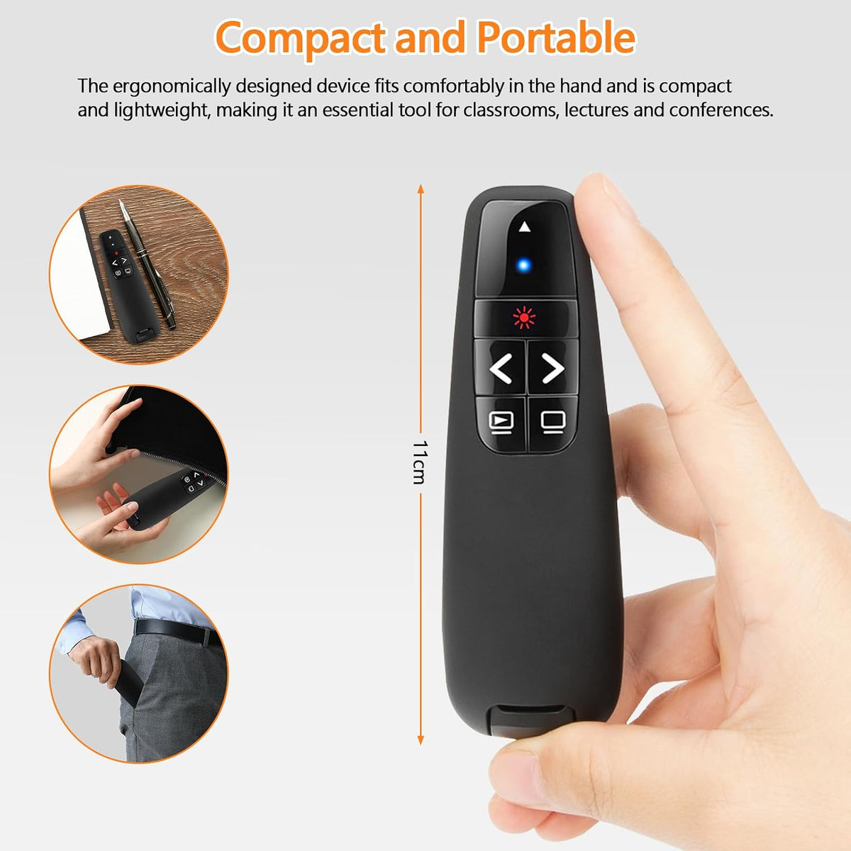 Télécommande de Présentation Sans Fil Pointeur Laser, Portée 15M - جهاز العرض والمؤشر اللاسلكي للتقديم والاجتماعات