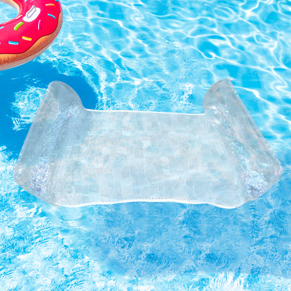 Hamac de Piscine Flottant Multifonction 4en1 Design Glitter, Confort Aquatique - أرجوحة المسبح العائمة والمريحة 4 في 1 بنسيج شبكي متين
