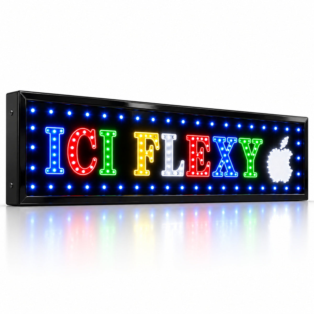 Plaque Lumineuse LED ICI FLEXY 100×25 cm - لافتة إشهارية مضيئة للمحلات والكيوسك