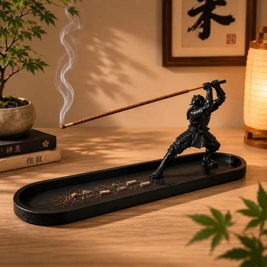 Porte-Encens Samurai Japonais avec Bac Récupérateur de Cendres - حامل بخور ساموراي ياباني مع صينية لجمع الرماد