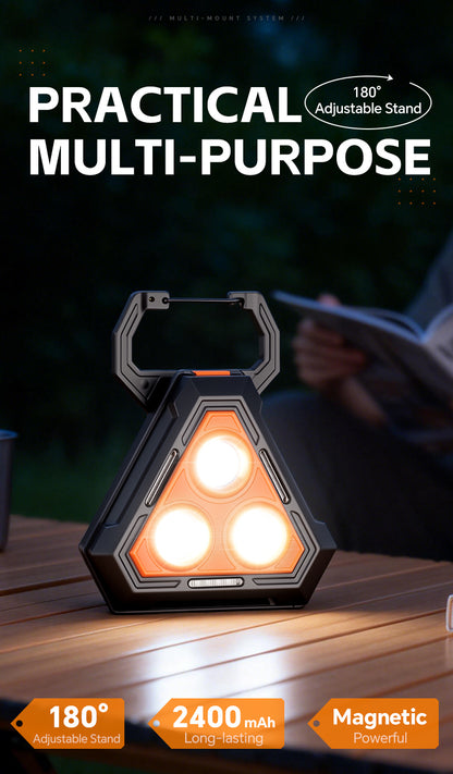 Lampe de Travail Portable pour Multi-usages Base Magnétique Rechargeable USB - مصباح محمول متعدد الوظائف بقاعدة مغناطيسية