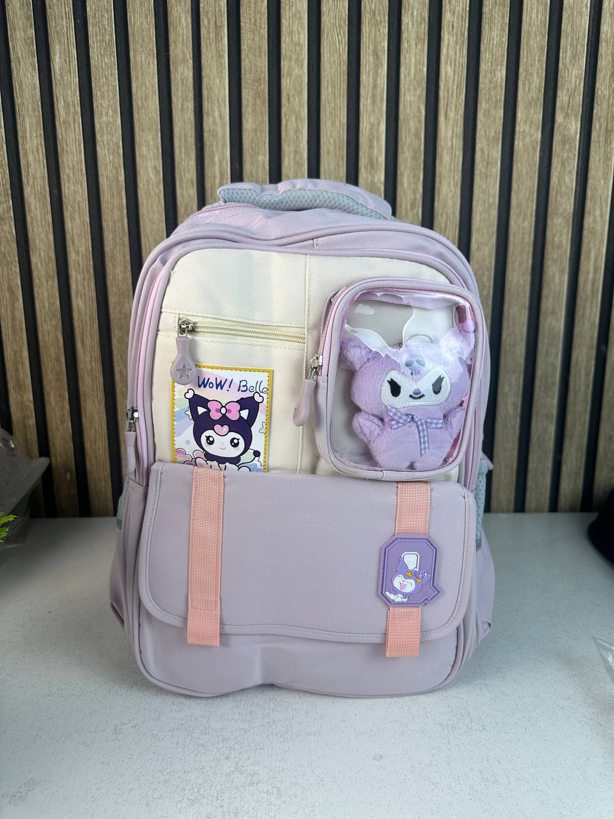 Sac à Dos Scolaire Style Kawaii Grand Volume avec Peluche Incluse Tissu Imperméable Rose SACKDS04RS - حقيبة مدرسية بتصميم كاوايي
