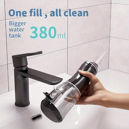 Hydropulseur Dentaire Sans Fil 380ml Pression 50-150 PSI 3 Modes - جهاز تنظيف الأسنان بالماء اللاسلكي