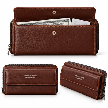 Portefeuille Multifonction en Cuir PU pour Homme et Femme - محفظة جلدية متعددة الجيوب للرجال والنساء