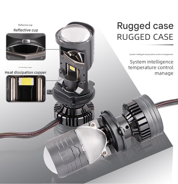 Mini Loupe Laser T90 H4 140W et Phares LED 6000K - كشافات ليد للسيارات بقوة 140 واط وإضاءة بيضاء 6000 كلفن