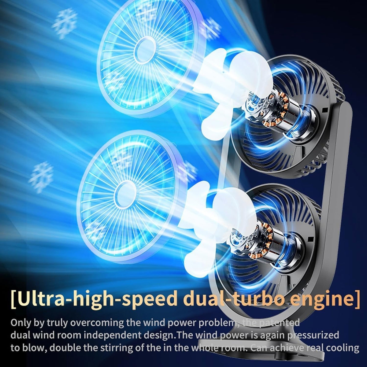 Ventilateur de Bureau Double Tête Rechargeable USB - مروحة المكتب المكتبية المزدوجة بـ 3 سرعات
