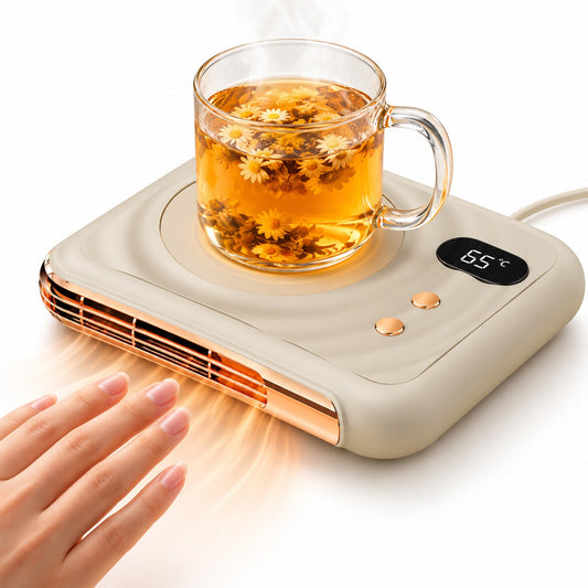 Chauffe-Tasse Électrique et Chauffe-Mains 2 en 1 à 3 Températures - مسخّن أكواب ومدفأة يدين مكتبية بثلاث درجات حرارة