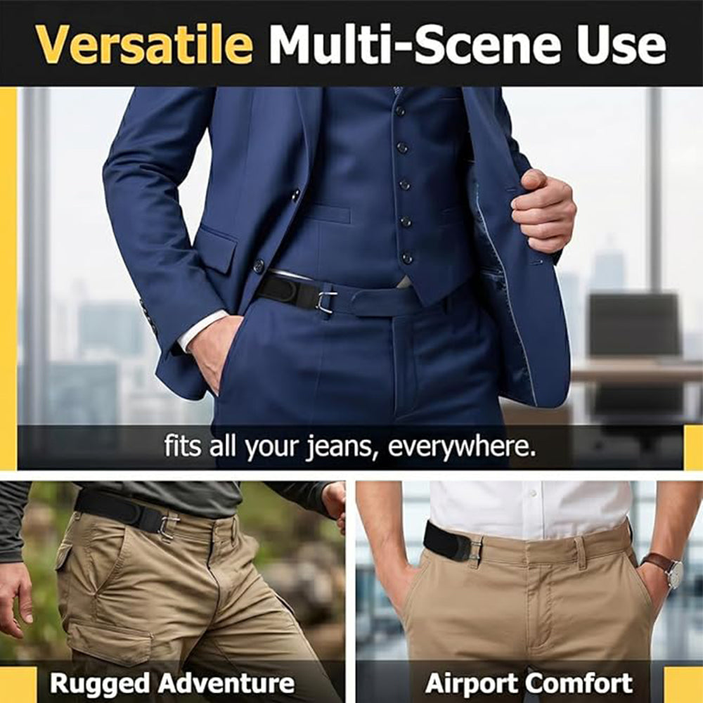 Ceinture Élastique Sans Boucle avec Crochets Métalliques - حزام سروال مطاطي بدون إبزيم بخطافات معدنية