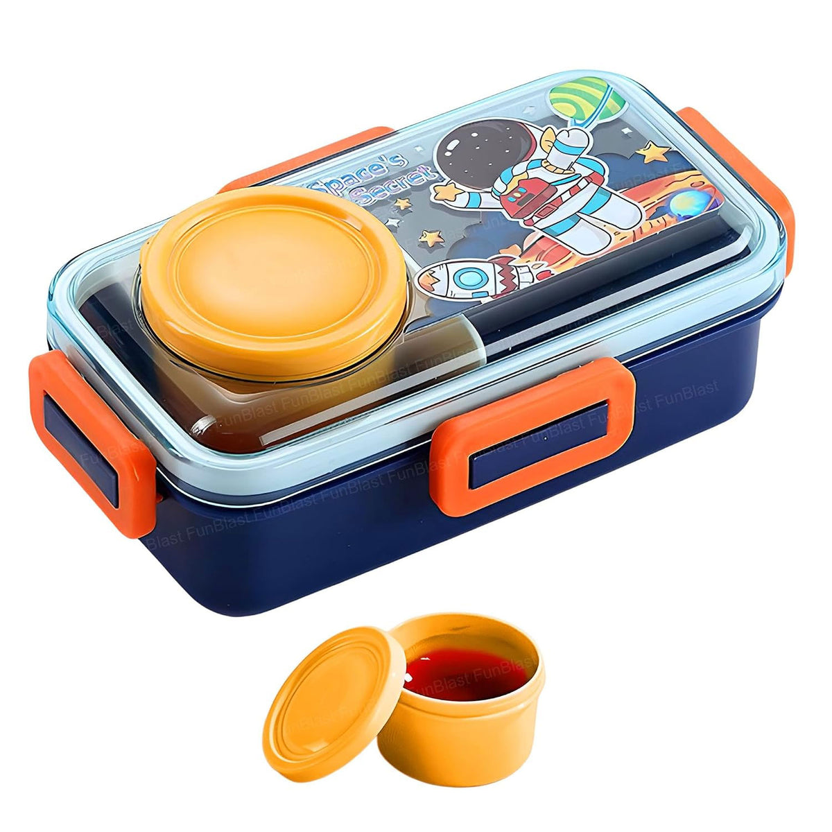 Boîte à Lunch pour Enfants Sans BPA, Étanche Compacte avec Bol Intégré - علبة حفظ وجبات غداء للأطفال مع وعاء مدمج