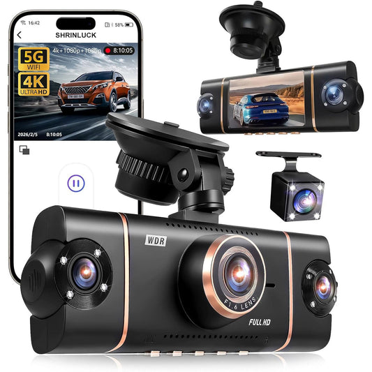 Dash Cam Voiture 4 Caméras 360° WiFi avec Vision Nocturne - كاميرا مراقبة سيارة 4 عدسات بتصوير 360 درجة ورؤية ليلية
