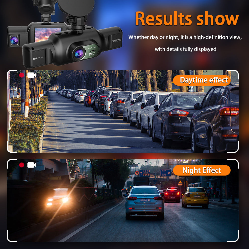Caméra Dashcam 4 Canaux Enregistreur de Conduite Multi-Angles WiFi - كاميرا قيادة 4 قنوات مع واي فاي وتغطية شاملة للسيارة