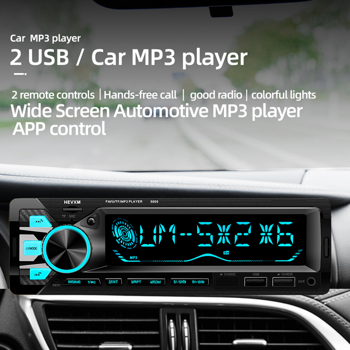 Autoradio Bluetooth 1DIN 7 Couleurs LED et Charge Rapide 2.1A Pioneer 9900 - راديو سيارة بلوتوث