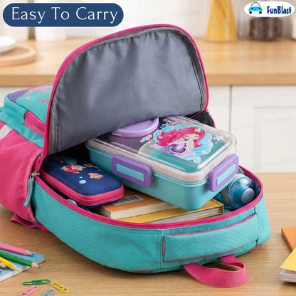 Boîte à Lunch pour Enfants Sans BPA, Étanche Compacte avec Bol Intégré - علبة حفظ وجبات غداء للأطفال مع وعاء مدمج