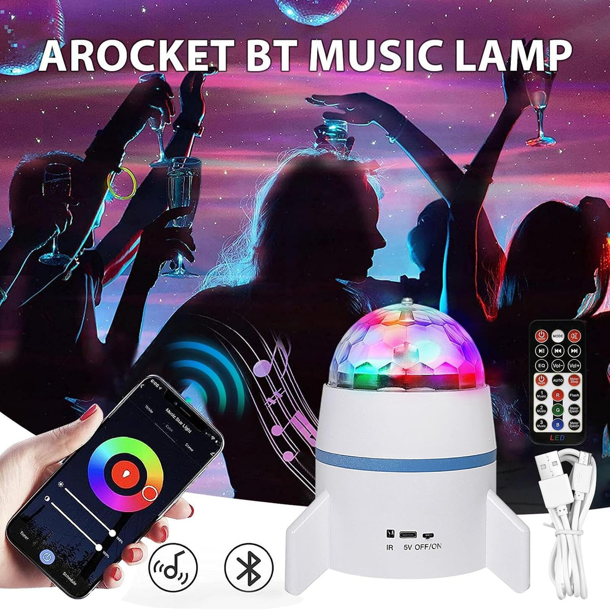 Projecteur Étoile et Vagues LED 2en1 avec Haut-Parleur Intégré et Télécommande - جهاز العرض الضوئي ليد ليزر ذكي ومكبر الصوتي