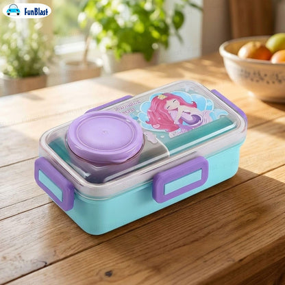 Boîte à Lunch pour Enfants Sans BPA, Étanche Compacte avec Bol Intégré - علبة حفظ وجبات غداء للأطفال مع وعاء مدمج