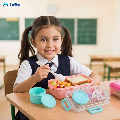Boîte à Lunch pour Enfants Sans BPA, Étanche Compacte avec Bol Intégré - علبة حفظ وجبات غداء للأطفال مع وعاء مدمج