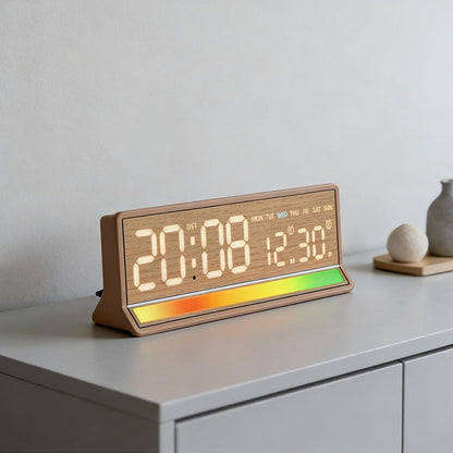 Horloge LED Numérique avec Éclairage Coloré Réactif au Son 5536 - ساعة رقمية بإضاءة ملونة تتفاعل مع الصوت