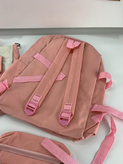 Ensemble de sacs d’école Kawai pour adolescents 4Pcs HAOLIDA V2 Rose – محفظة 4 قطع كاواي وردي