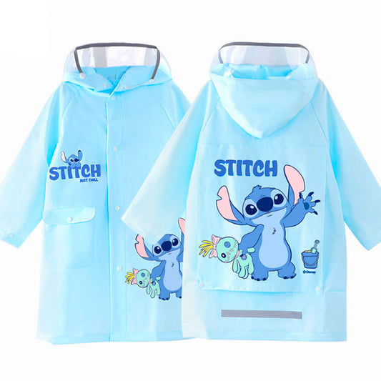 Imperméable Enfant Stitch avec Capuche et Protection pour Cartable - معطف مطر للأطفال برسومات ستيتش مع مكان مخصص للمحفظة المدرسية