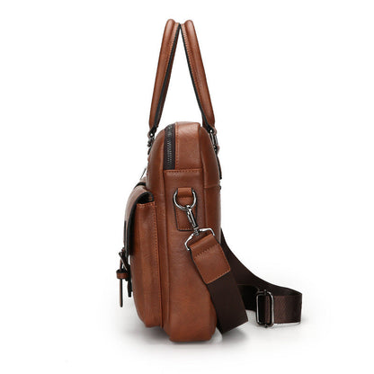 Cartable Homme en Simili Cuir Design Élégant Jeep Marron Foncé – حقيبة جلدية لون بني داكن