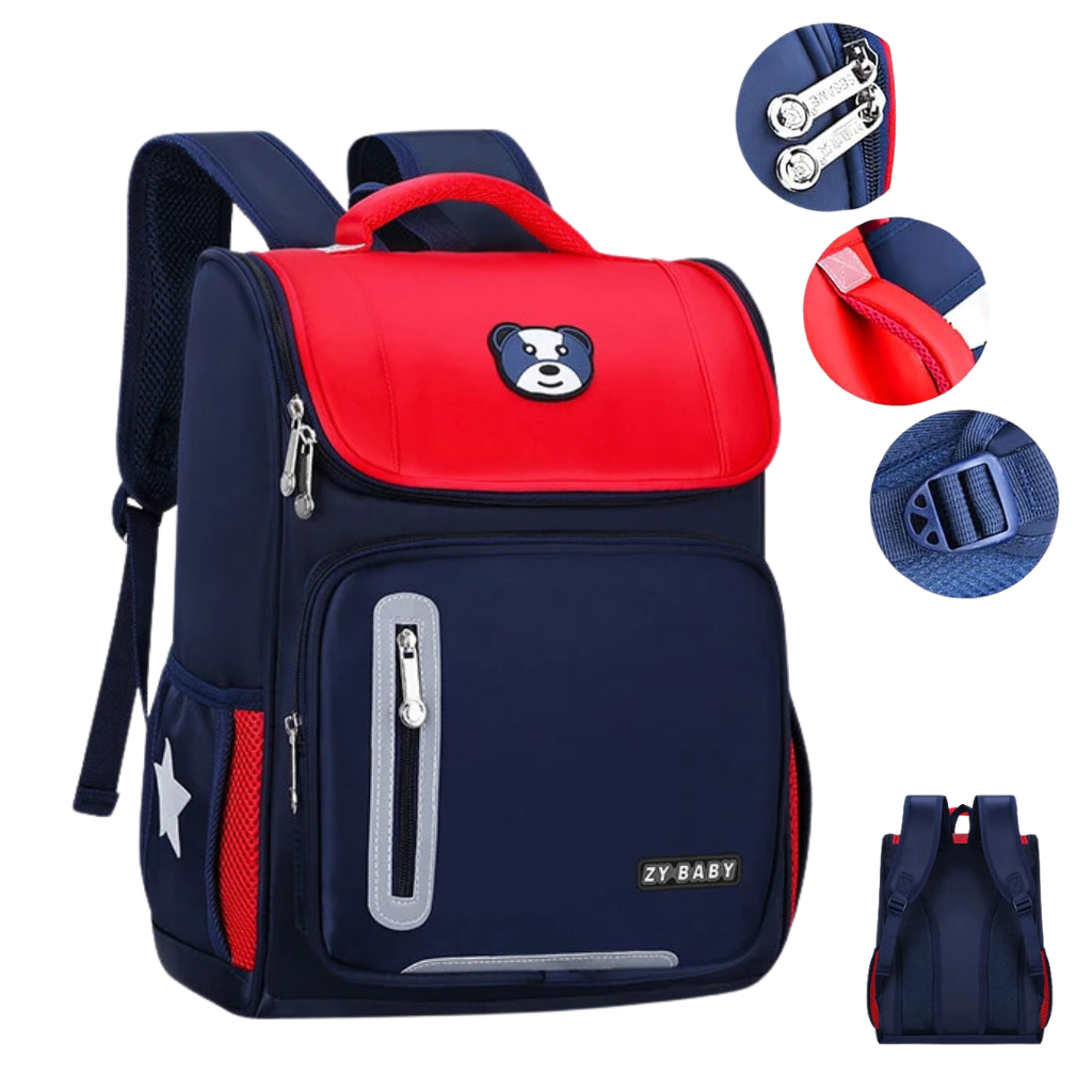 Sac à Dos orthopédique d’école primaire pour Enfant Garçon et Fille Étanche – Rouge