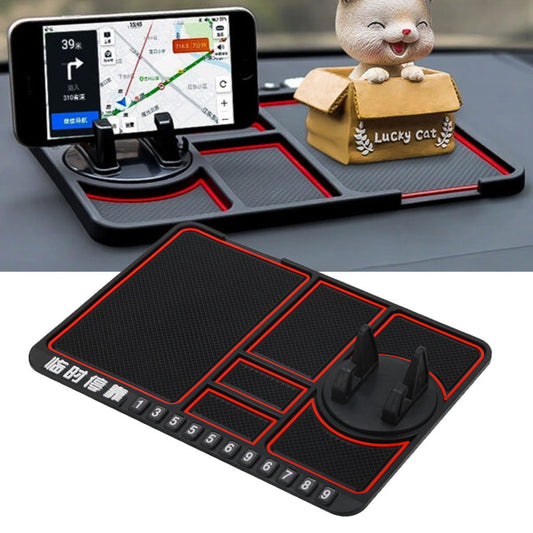 Support de téléphone antidérapant 4en1 Multifonctionnel en Silicone pour Tableau de Bord de Voiture - حامل هاتف لوحة سيارة من السيليكون متعدد الوظائف - تنزوت