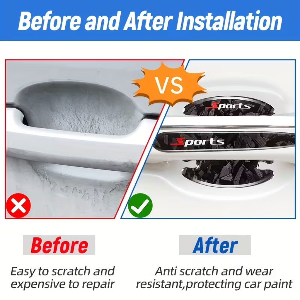 Autocollants de Poignée pour Porte de Voiture Protection Anti-Rayures 8Pcs