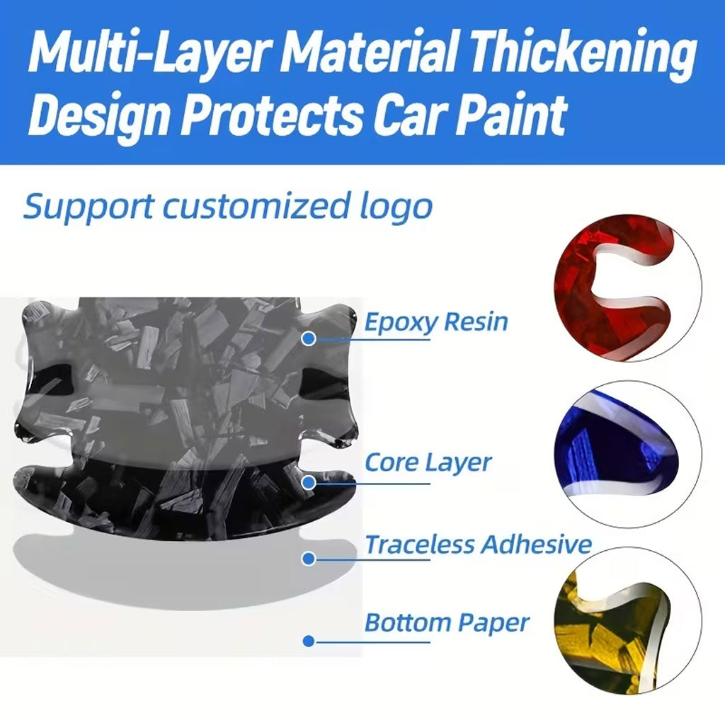 Autocollants de Poignée pour Porte de Voiture Protection Anti-Rayures 8Pcs