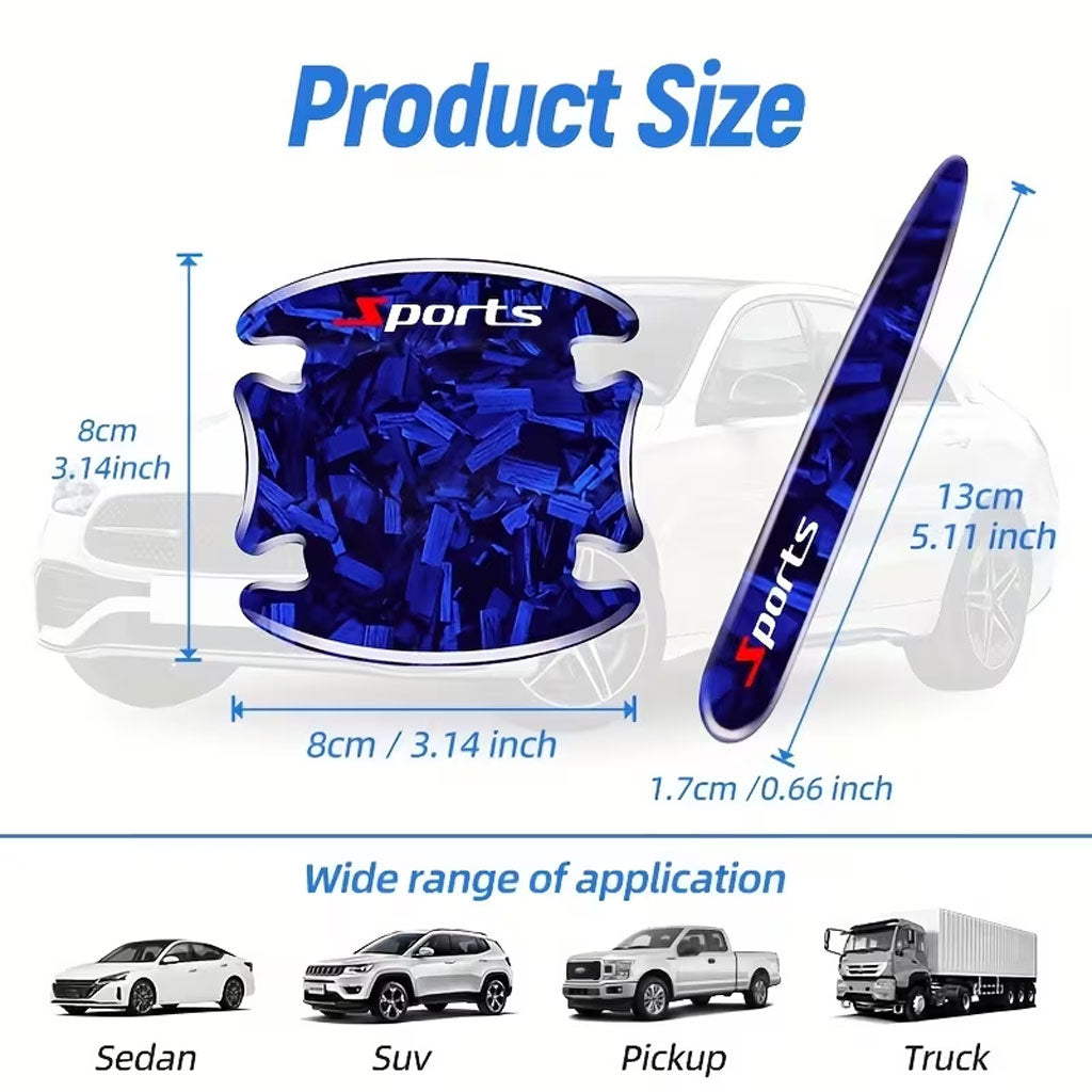 Autocollants de Poignée pour Porte de Voiture Protection Anti-Rayures 8Pcs